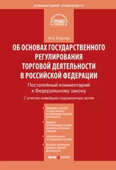 Мария Егорова - Комментарий к Федеральному закону от 28 декабря 2009 г. № 381-ФЗ «Об основах государственного регулирования торговой деятельности в Российской Федерации» (постатейный)